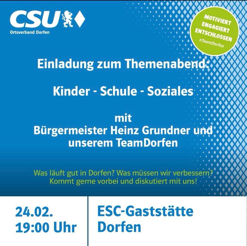 Informationsveranstaltung Kinder/Schule/ Soziales Informationsveranstaltung
Kinder/Schule/ Soziales